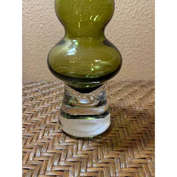 Waterford Crystal Marquis Green Merengue Vase 17" Olive Avocado - Picture 3 of 7